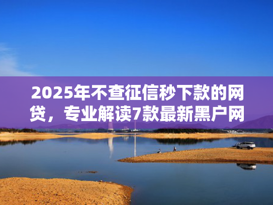 2025年不查征信秒下款的网贷，专业解读7款最新黑户网贷下款口子