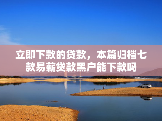立即下款的贷款，本篇归档七款易薪贷款黑户能下款吗