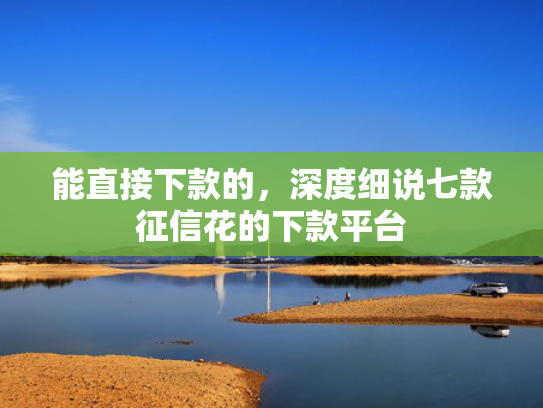 能直接下款的，深度细说七款征信花的下款平台
