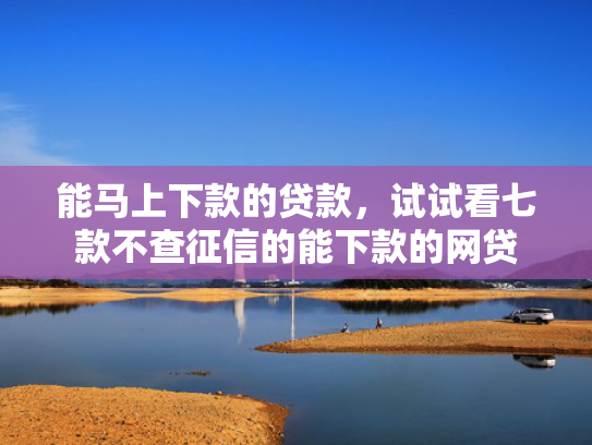 能马上下款的贷款，试试看七款不查征信的能下款的网贷
