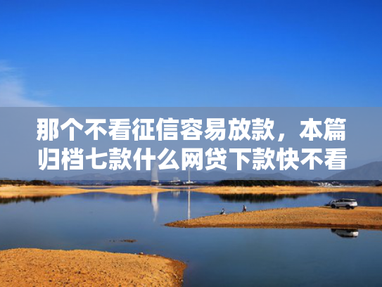 那个不看征信容易放款，本篇归档七款什么网贷下款快不看征信