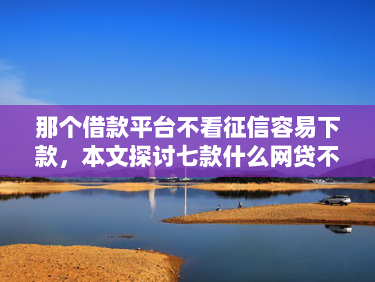 那个借款平台不看征信容易下款，本文探讨七款什么网贷不查征信秒下款