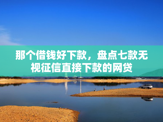 那个借钱好下款，盘点七款无视征信直接下款的网贷