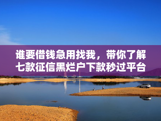 谁要借钱急用找我，带你了解七款征信黑烂户下款秒过平台