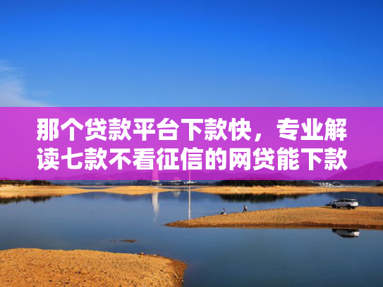 那个贷款平台下款快，专业解读七款不看征信的网贷能下款
