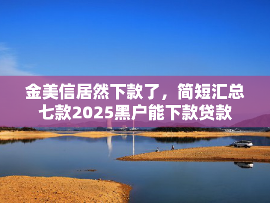 金美信居然下款了，简短汇总七款2025黑户能下款贷款